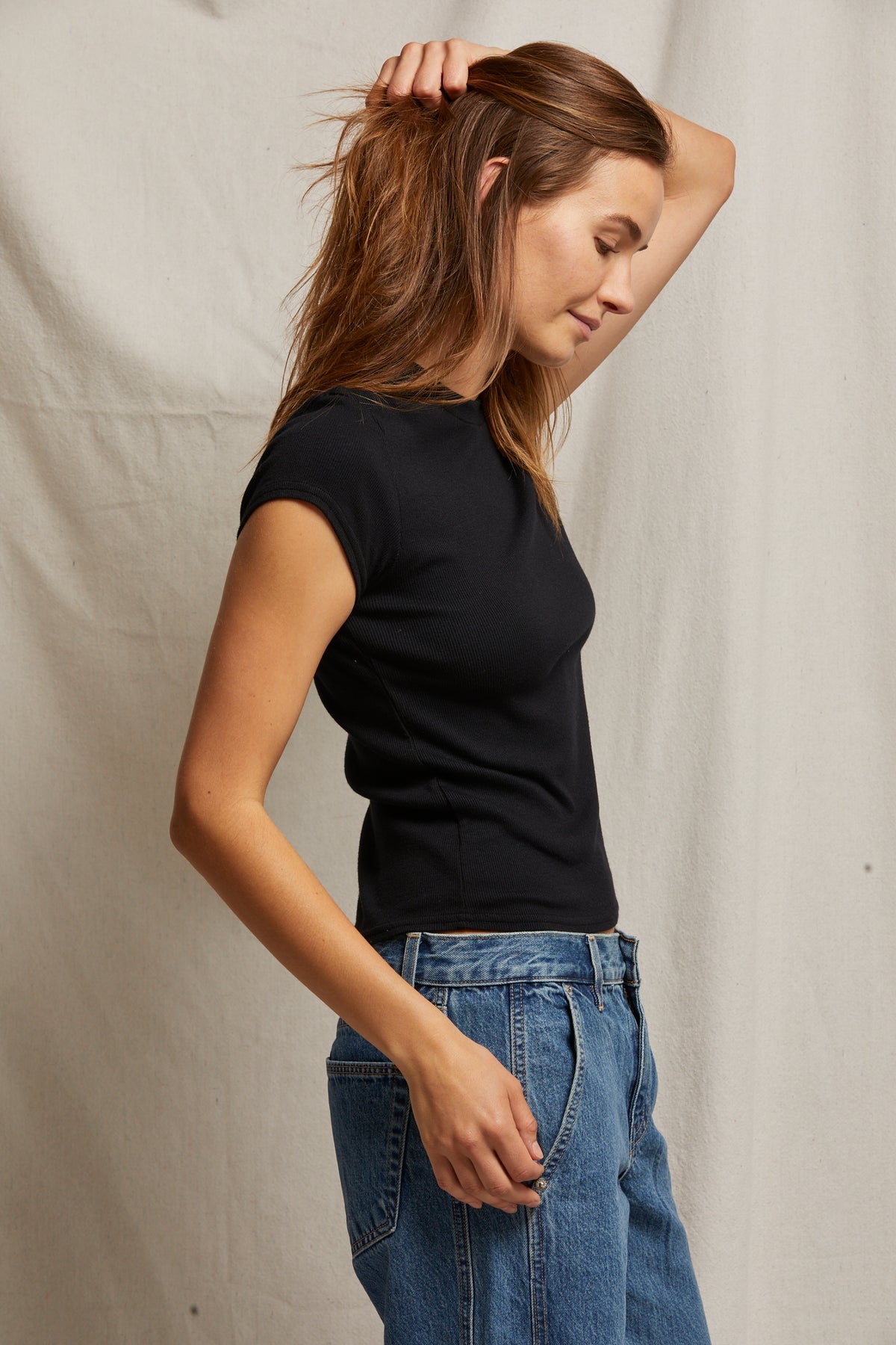 The Jude Baby Tee in True Black | Perfect White Tee