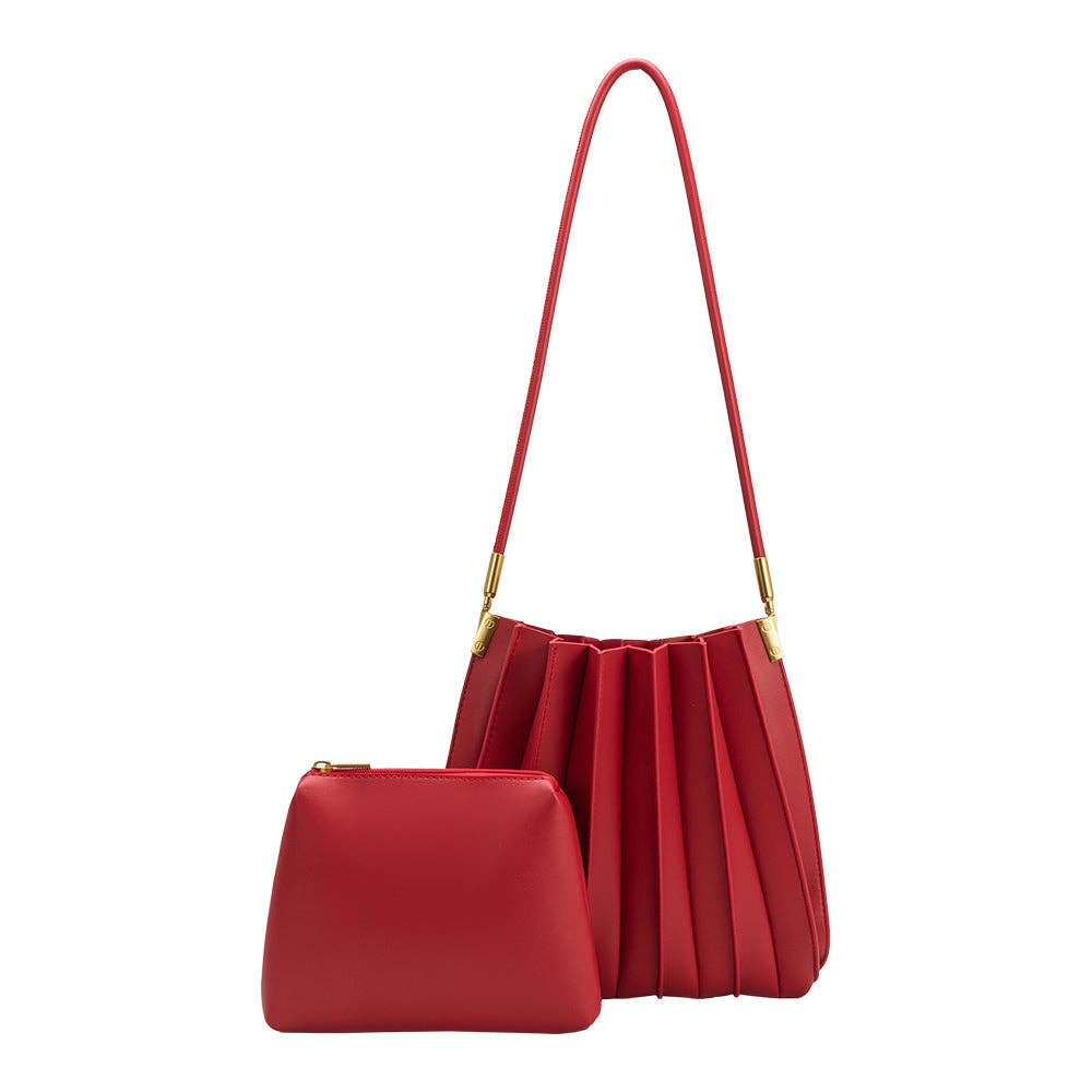 Carrie Red Medium Shoulder Bag | Melie Bianco