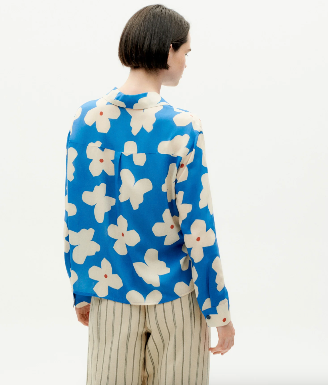 Butterfly/Flower Blouse in Blue | Thinking Mu