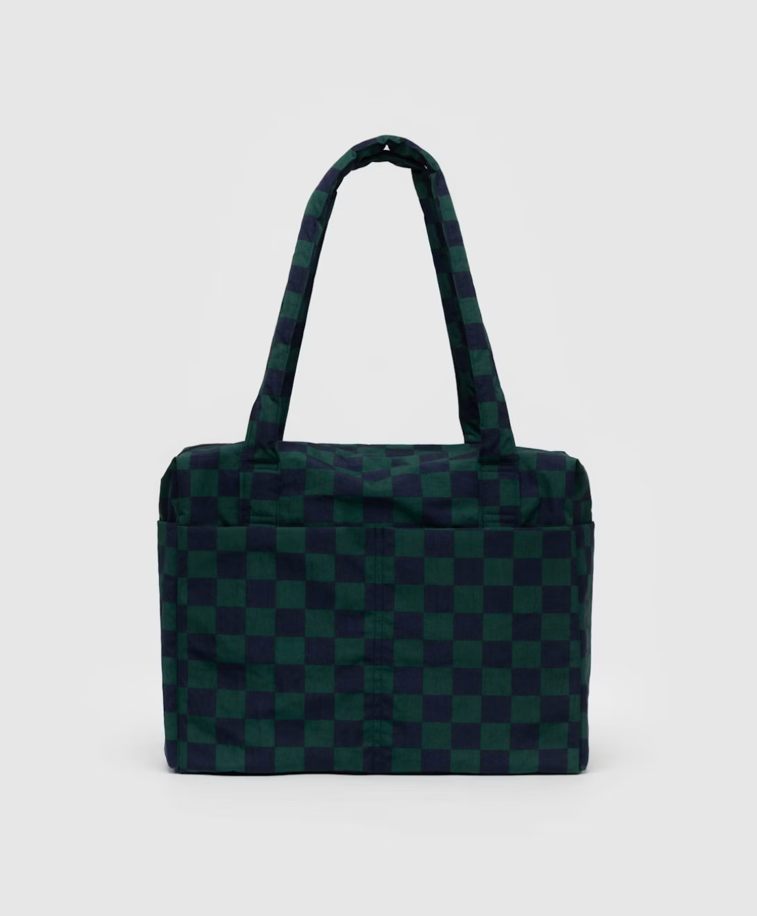 Small Cloud Carry-on in Navy Green Check | Baggu