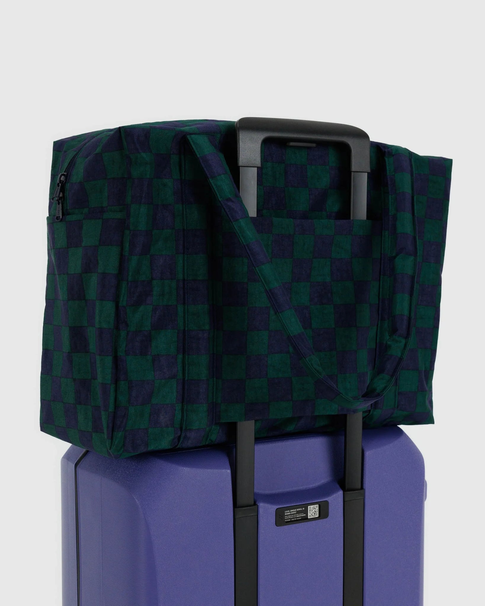 Cloud Carry On in Navy Green Check | Baggu Fall '24